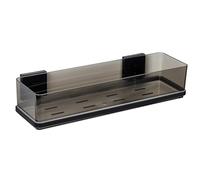 WENKO Vacuum-Loc® Quadro - Estante de baño de plástico con Soporte de Acero Inoxidable, 38,5 x 8,5 x 14,5 cm, Color Negro