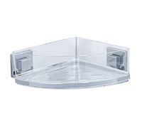 WENKO Vacuum-Loc repisa esquinera de acero fino Quadro, Acero inoxidable, 28 x 8.5 x 19.5 cm, Brillante