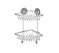 Wenko Vacuum-Loc rinconera Doble Bari - Fijar sin taladrar, Acero, 22.5 x 29.5 x 16 cm, Cromo