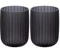 WENKO Vaso de Dientes Agropoli Gris, Plástico, 7.5 x 10 x 7.5 cm, Gris (Paquete de 2)