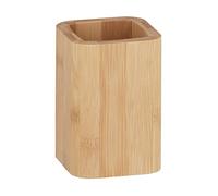 Wenko Vaso de Dientes Bambusa, Bambú, Marrón, 10.5 x 7 x 7 cm