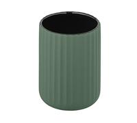 Wenko Vaso de dientes Belluno, verde, Cerámica, 1 | En verde mate/negro, diámetro de 8 x 11 cm, mod. Belluno