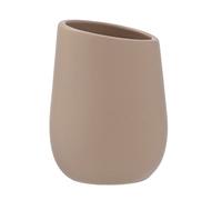 WENKO Vaso higiene dental Badi arena cerámica - Soporte para cepillos de dientes, para cepillos y pasta de dientes, Cerámica, 8 x 11 x 8 cm, Beige