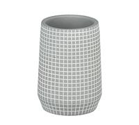 WENKO Vaso higiene dental Ohrid gris - Soporte para cepillos de dientes, para cepillos y pasta de dientes, Poliresina, 7 x 10 x 7 cm, Gris