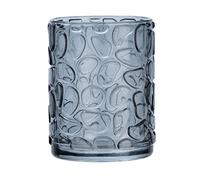 WENKO Vaso higiene dental Vetro gris redondo - Soporte para cepillos de dientes, para cepillos y pasta de dientes, Vidrio, 7.5 x 10 x 7.5 cm, Gris