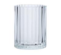 WENKO Vaso higiene dental Vetro transparente redondo - Soporte para cepillos de dientes, para cepillos y pasta de dientes, Vidrio, 7.5 x 10 x 7.5 cm, Transparente