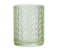 WENKO Vaso higiene dental Vetro verde redondo - Soporte para cepillos de dientes, para cepillos y pasta de dientes, Vidrio, 7.5 x 10 x 7.5 cm, Verde