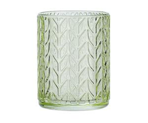 WENKO Vaso higiene dental Vetro verde redondo - Soporte para cepillos de dientes, para cepillos y pasta de dientes, Vidrio, 7.5 x 10 x 7.5 cm, Verde