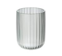 WENKO Vaso para cepillos de dientes «Agropoli » color transparente, soporte para cepillos de dientes, para cepillos y pasta dental, de plástico de alta calidad con diseño plástico y superficie esmerilada, 7,5 x 10 cm de diámetro