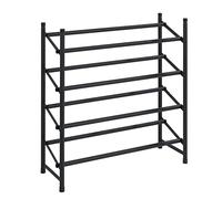 WENKO Zapatero «Hero» extensible, para 24 pares, apilable, también para el armario ropero transitable, 62-115 x 68 x 23 cm, de metal recubierto de polvo con superficie antideslizante en negro mate