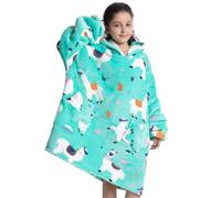Wenlia Sherpa Hoodie Sudadera Manta para niñas y niños, Sudadera con Capucha Talla única, Elegante Manta usable con Bolsillos para niños de 7 a 13 años