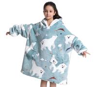 Wenlia Sherpa Hoodie Sudadera Manta para niñas y niños, Sudadera con Capucha Talla única, Elegante Manta usable con Bolsillos para niños de 7 a 13 años