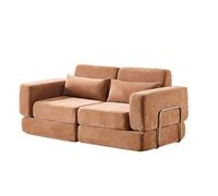 WENMEE Sofá Cama Convertible, Plegable, con Asiento Profundo, Ideal para Sala de Estar o Dormitorio(Pink,100x100x75cm)