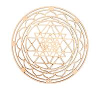 Wenmin Decoración Sri Yantra Madera, 30CM Geometría Sagrada Madera Arte la Pared Espiritual Accesorio para Yoga Meditación, Decoración para Hogar Dormitorio Sala Estar