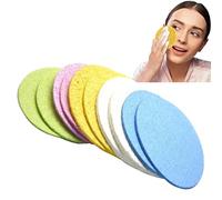 Wenmin Esponjas faciales - Exfoliante de esponja para la limpieza de la cara de pulpa de madera de algodón | 10 Recuento Desmaquillante limpiador exfoliante facial Puff para mujer