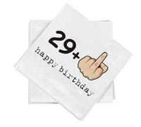 WenmthG - 20 Servilletas Divertidas para 30 Cumpleaños 33 x 33 cm - Decorativas 3 Capas - Decoración de Mesa Happy Birthday - 29 + 1 - Suaves para Fiesta