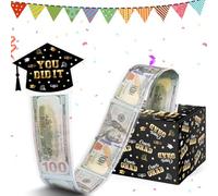 WenmthG Divertido regalo de soltero 2025, regalo de dinero de graduación Caja sorpresa de bricolaje, regalo de examen aprobado, regalo de graduación maestro de licenciatura - Negro