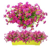 Wennala 9 Ramos de Flores Artificiales para Balcón,Que Parecen Reales,Ramo de Flores Artificiales Resistente A Los Rayos UV,Decoración con Flores Artificiales para Interiores Exteriores Y Balcón