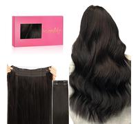 WENNALIFE Extensiones de clip de pelo natural, con una longitud de 45 cm, un peso de 125 g y una cantidad de 7 unidades, de color marrón oscuro con cable, Extensiones de pelo Remy, Extensiones de pelo