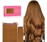 WENNALIFE Extensiones de clip de pelo natural, con una longitud de 50 cm, un peso de 140 g y un cable de color Auburn Ginger, Extensiones de pelo Remy, Extensiones de clip invisibles de pelo natural