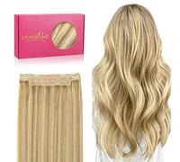 WENNALIFE Extensiones Hilo Invisible Pelo Natural, 30cm 70g Rubio Claro Rubio Dorado Resaltado Remy Cabello Humano Extensiones Pelo Natural Wire In Hair Extension Secreto Extensiones Hilo Invisible