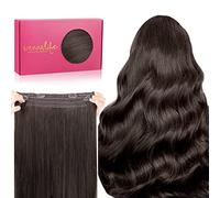 WENNALIFE Extensiones Hilo Invisible Pelo Natural, 45cm 95g Castaño Oscuro Claro Remy Cabello Humano Extensiones Pelo Natural Wire In Hair Extension Secreto Extensiones Hilo Invisible