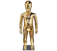 WENNEWU Maniquí De ExhibicióN De Ropa para BebéS Y NiñOs, Maniquí Infantil De Cuerpo Entero, Maniquí Juvenil, Fibra De Vidrio Brillante, para Cosplay/Tienda, Edades 6-8 Y 10-12,Oro,85cm