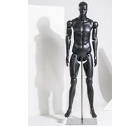 WENNEWU Maniquí, Soporte para Modelos De Cuerpo Entero, ManiquíEs Articulados para ManiquíEs, Exhibidor De Maniquí Ajustable, con Base MetáLica, para Tiendas Ropa,Negro,Male B
