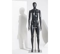 WENNEWU Maniquí, Soporte para Modelos De Cuerpo Entero, ManiquíEs Articulados para ManiquíEs, Exhibidor De Maniquí Ajustable, con Base MetáLica, para Tiendas Ropa,Negro,Female A