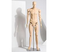 WENNEWU Maniquí, Soporte para Modelos De Cuerpo Entero, ManiquíEs Articulados para ManiquíEs, Exhibidor De Maniquí Ajustable, con Base MetáLica, para Tiendas Ropa,Skin Colour,Male B