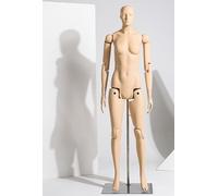 WENNEWU Maniquí, Soporte para Modelos De Cuerpo Entero, ManiquíEs Articulados para ManiquíEs, Exhibidor De Maniquí Ajustable, con Base MetáLica, para Tiendas Ropa,Skin Colour,Female B