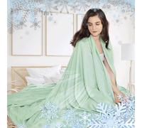 WENNEWU Manta Refrescante Manta Seda Helada para Verano EdredóN para Aire Acondicionado 100% RayóN Derivado Bambú para Quienes Duermen con Calor Y Sudan Noche Todas Estaciones,Verde,230 * 240cm