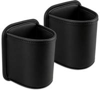 WENPANGPANG Portavasos Coche para Renault Koleos II HC 2017-2022, Soporte Botellas Cuero PU Organizador Puerta Almacenamiento Bebidas Accesorios Interior Negro