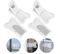 WENRERO 4 PCS Cerradura de Seguridad para Niños Bloqueo Ventanas Correderas para Bebés Con Adhesivo Correderas Bloqueo de Seguridad de ABS Cierre Seguridad para Niño Ventana Corrediza Gabinete Puerta