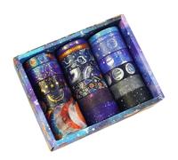 Wenrescry 19 rollos Washi tapes, Nastro adesivo per mascheratura cielo stellato, álbumes de recortes, diario y decoración, cinta adhesiva colorida con purpurina y motivos vintage
