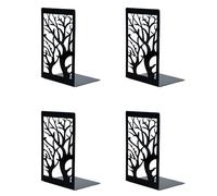 Wenrescry 2 Pares Sujetalibros, Sujeta Libros Estanteria de Metal para Oficina y Escuelas - 4 Piezas, 9,3 x 12 x 17,2 cm/Negro