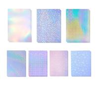 wenrescry 21 Hojas Holográficas A4 Autoadhesivas, Lámina de Vinilo Transparente, Impermeable, 7 Diseños para Manualidades, Ventanas, Decoración, Scrapbooking