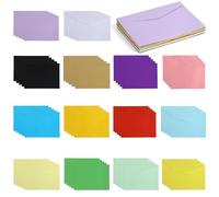 Wenrescry 50 sobres multicolores DIN C6 reciclados, sobres para tarjetas de felicitación e invitación, manualidades, regalos creativos, 10 colores variados, 17,5 x 12,5 cm, sobres ecológicos