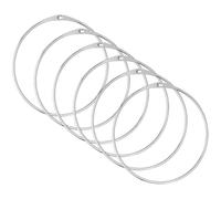 wenrescry 6 anillos metálicos grandes de 150 mm, anillas encuadernar de hierro plateado, llaveros grandes resistentes con cierre rápido, para llaves, documentos, ropa y proyectos de manualidades