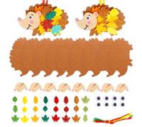 Wenrescry 8 piezas Erizo Decoracion otoño,decoración de otoño, juego de manualidades, juegos creativos para manualidades con erizos y hojas de otoño, Ideal para decoraciones y fiestas de otoño.