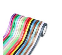 Wenrescry Juego de 18 Cintas de Raso de Colores Vibrantes, 1 cm x 20 m, Perfectas para Manualidades, Bricolaje, Envoltorios de Regalos y Decoración de Bodas