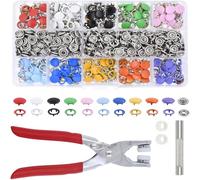 Wenrescry Juego de 200 botones a presión con alicates, kit de botones de presión de metal de 9,5 mm, 10 colores, manualidades para ropa infantil, ropa, bolsos, hechos a mano, reparación, sin costura