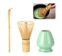 Wenrescry Matcha Set de 80 púas de bambú para té verde y bebidas en polvo, juego de 3 piezas, fácil de limpiar