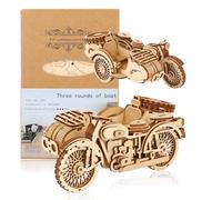 Wenrescry Rompecabezas 3D Moto Vintage, Kits de Modelo de Madera para Adultos para Construir, Autoensamblaje Mecánico Kit de Artesanía para Niños y Adolescentes