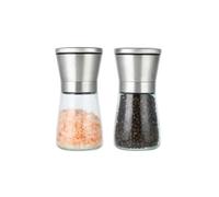 Wenrescry Set de Molinillos de Sal y Pimienta Ajustables, 2 Piezas, Molinillo Manual de Acero Inoxidable con Molino de Cerámica, 180 ml - Ideal para Especias, Chiles, Cocina Duradera