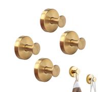 Wenrou 4 Piezas Ventosa Gancho de Pared Sin Taladro, Ganchos Ventosa de Vacio Fuerte, Ganchos Dorados con Ventosa para Ducha, Suction Cup Hooks, Removibles y Reutilizables para Baño Cocina Oficina