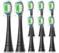 WENS Cabezales de Cepillo de Dientes de Repuesto Compatible con Philips Sonicare, Recambio Cepillo Compatible con 3100 4300 ProtectiveClean 9000, 8pcs Negro