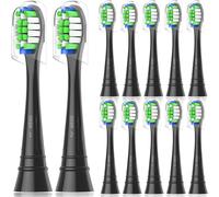 WENS Cabezales de Cepillo de Dientes de Repuesto Compatible con Philips Sonicare, Recambio Cepillo Compatible con 3100 4300 ProtectiveClean 9000, 12pcs Negro