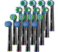 WENS Recambios Cepillos Compatible con Braun Oral B Eléctricos Cepillo de Dientes, Cabezales de Repuesto-incluir 4 Floss, 4 Cross, 4 Sensitive, 4 Precision Negro