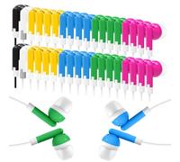 Wensdo Paquete de 120 auriculares a granel multicolor, perfectos para la escuela, el aula, estudiantes, niños, regalos y adultos, auriculares desechables al por mayor